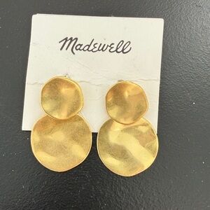 Madewell gold double circle post earrings. NWOT